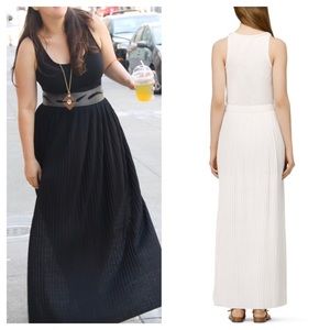 Club Monaco Black Pleated Maxi Dress